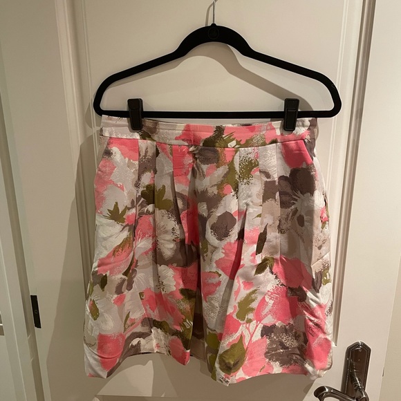 Halogen Pink, Cream & Army Green Floral A-line Skirt - Picture 3 of 5